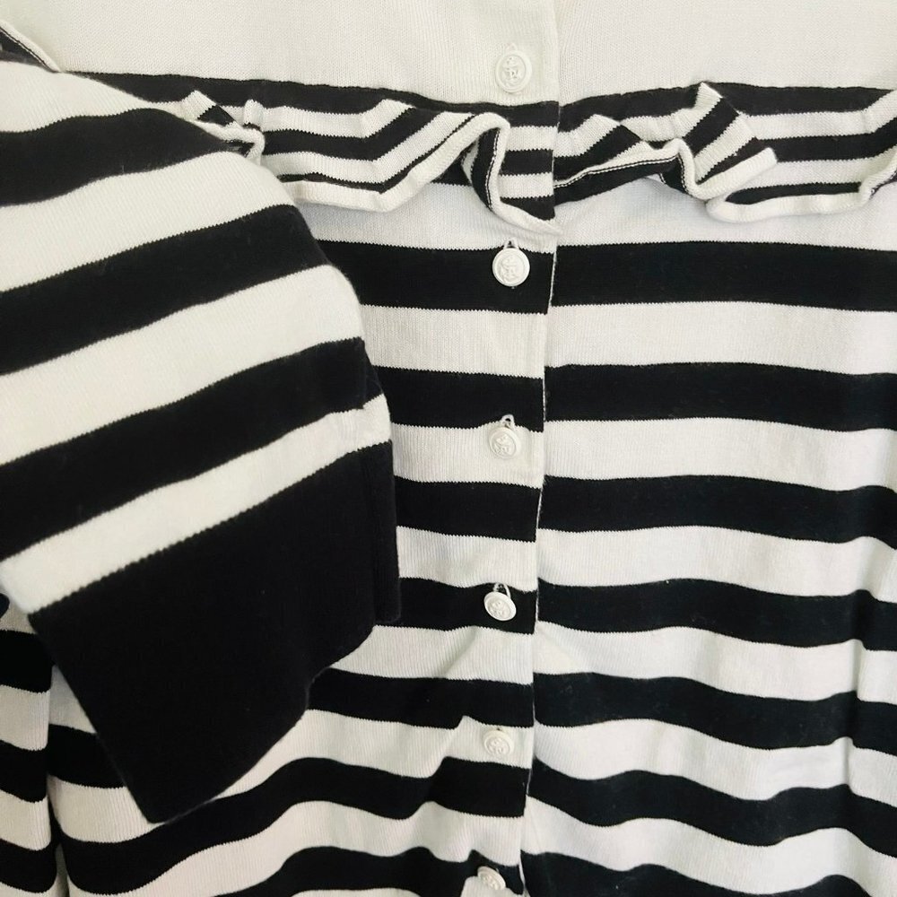 Talbots Striped Ruffle Button Front Lightweight C… - image 4